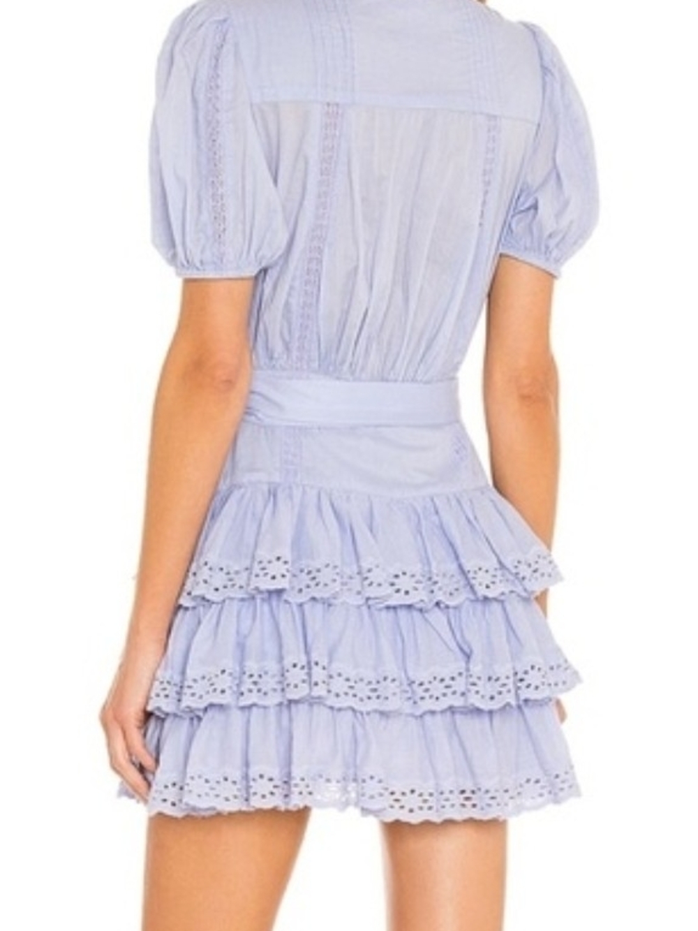 Tularosa Lavender Eyelet Wrap Mini Dress - Picture 3 of 8